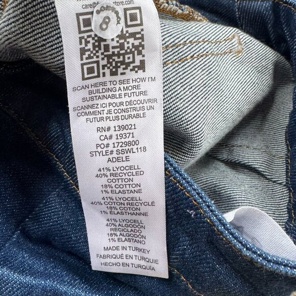 Frame Sailor Snap High Rise Wide Leg Jeans Denim Dark Wash Blue Adele - Picture 11 of 14